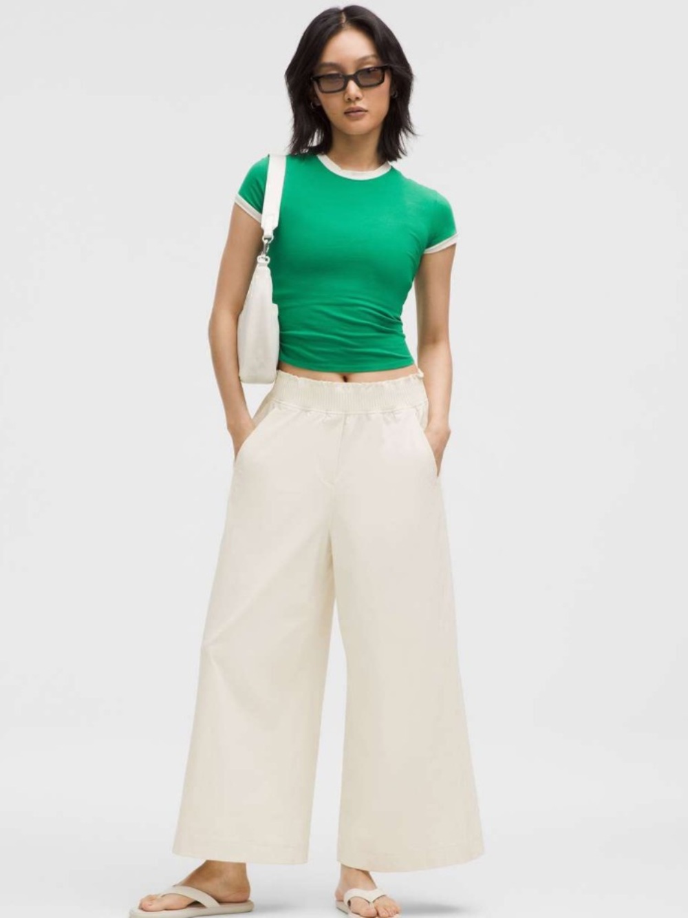 Lululemon Stretch Woven Ruffle-Waist Wide-Leg Cropped Pant